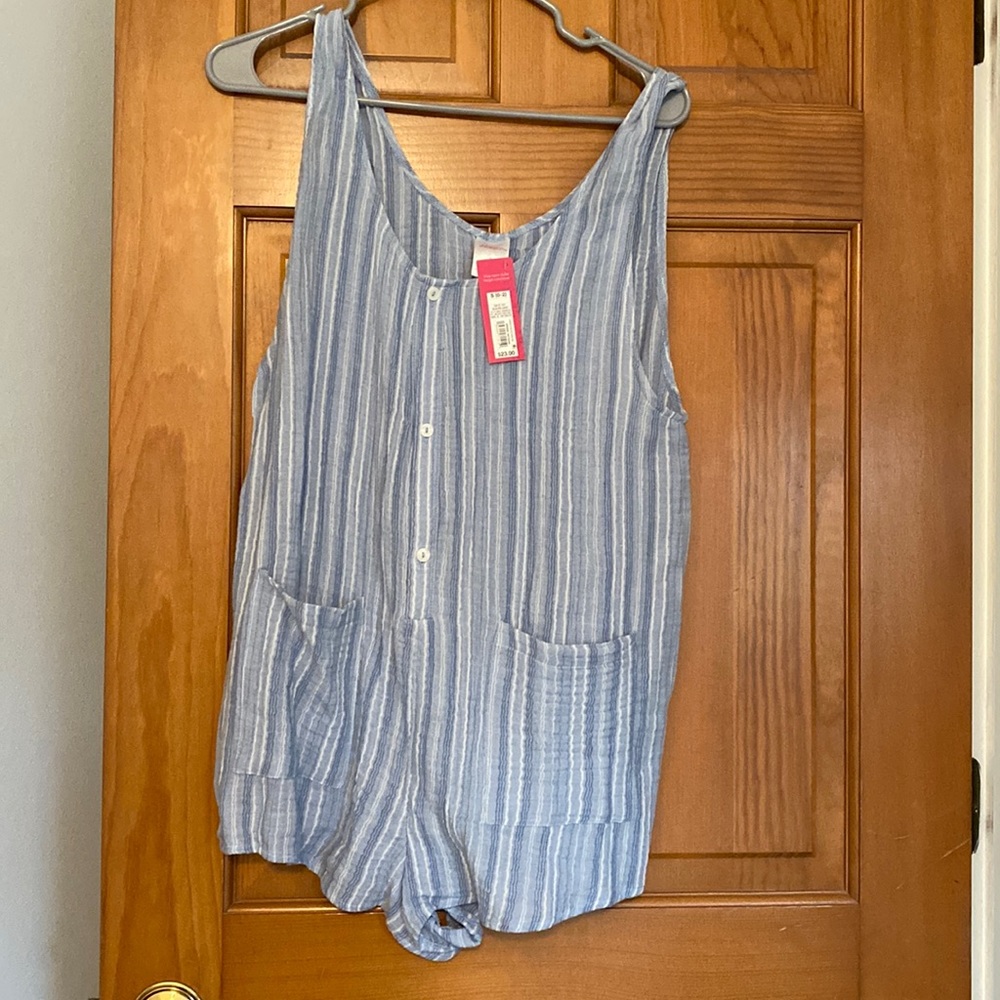 Target blue and white romper - swim cover up - new with tags